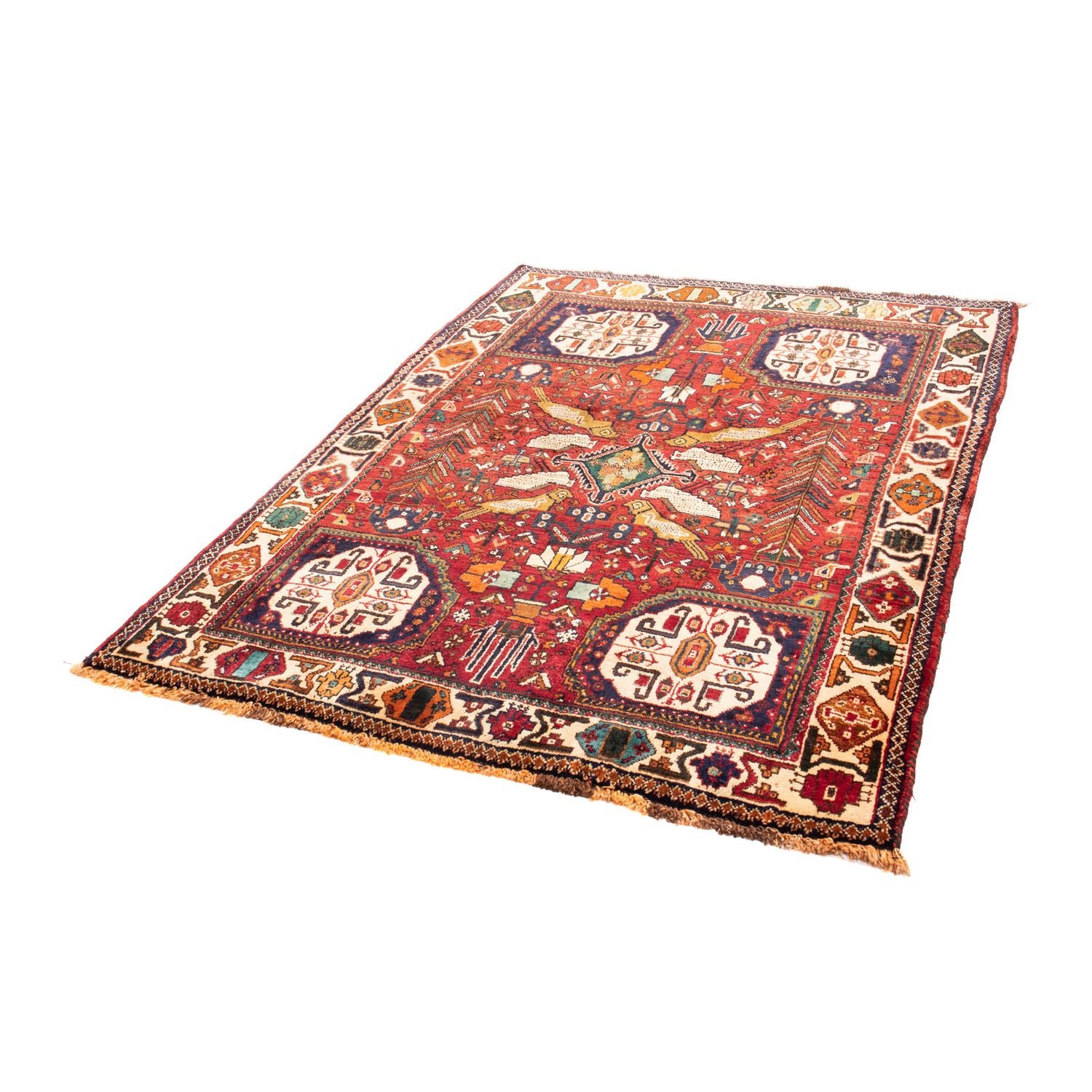 Alfombra persa - Nómada - 170 x 130 cm - rojo oscuro