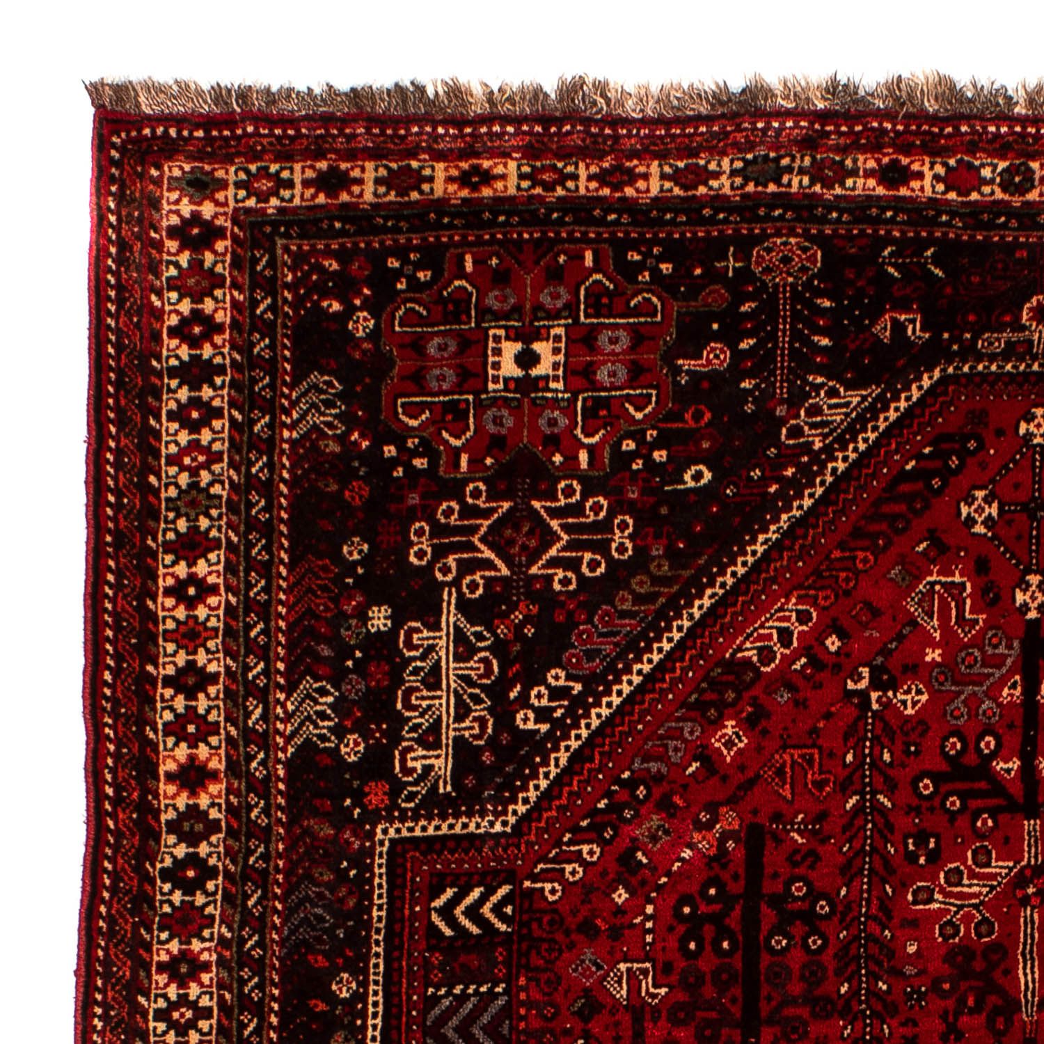 Alfombra persa - Nómada - 245 x 190 cm - rojo oscuro