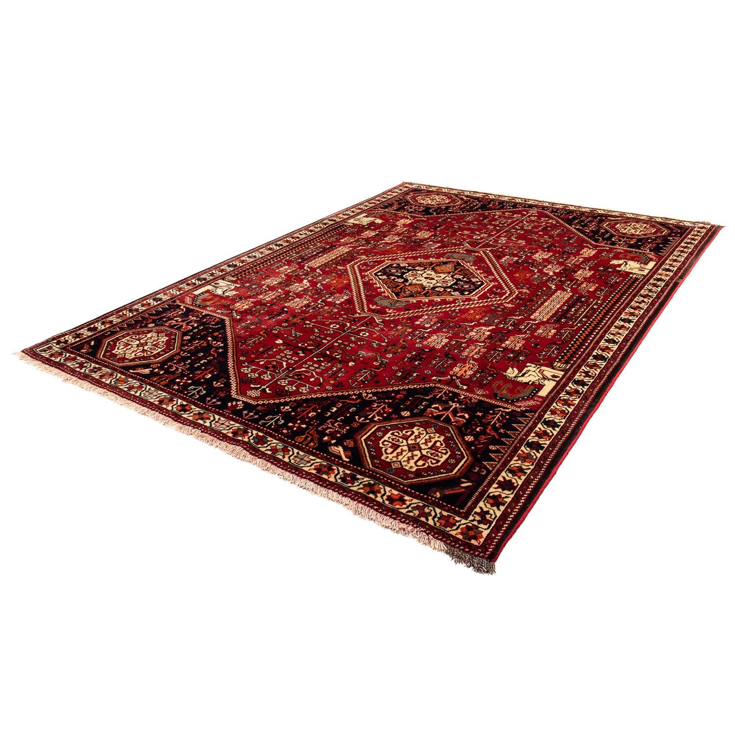 Alfombra persa - Nómada - 295 x 205 cm - rojo oscuro