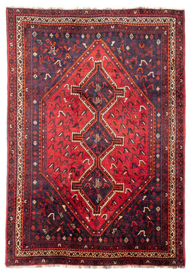Alfombra persa - Nómada - 300 x 215 cm - rojo oscuro