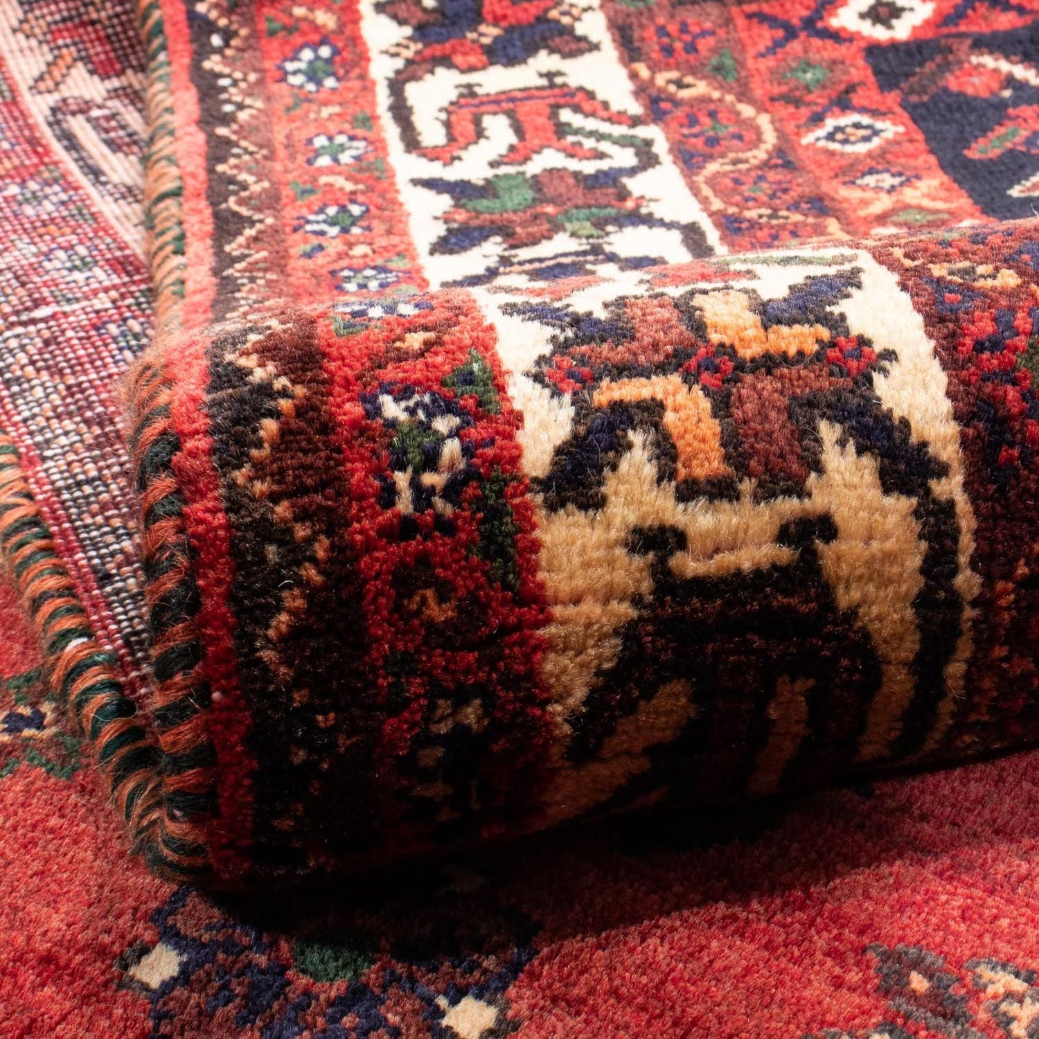 Alfombra persa - Nómada - 305 x 208 cm - rojo oscuro