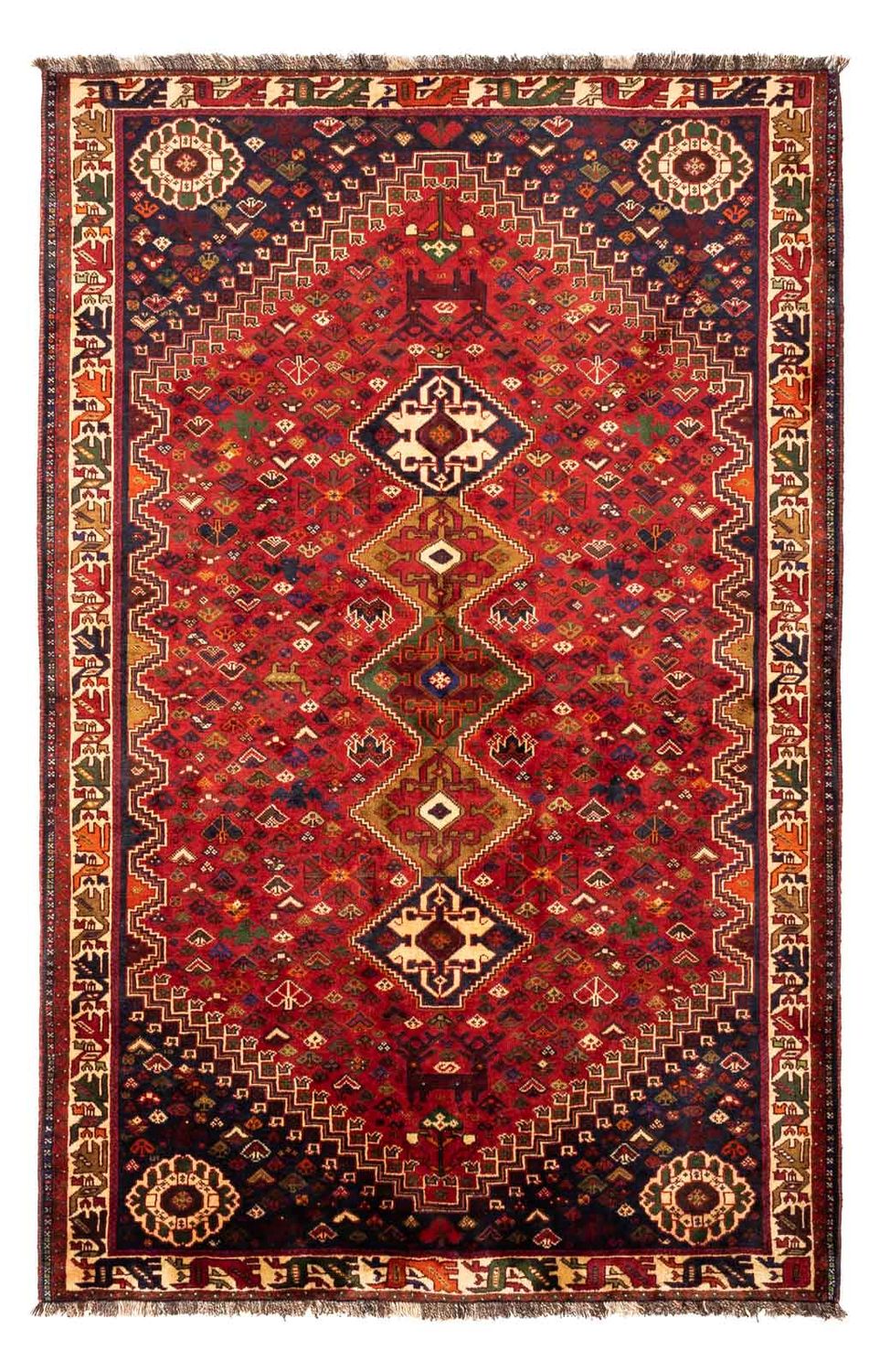 Alfombra persa - Nómada - 270 x 170 cm - rojo oscuro