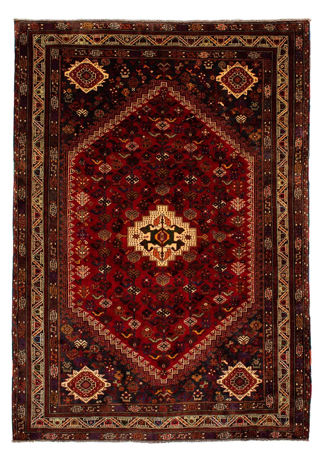 Alfombra persa - Nómada - 295 x 210 cm - rojo oscuro