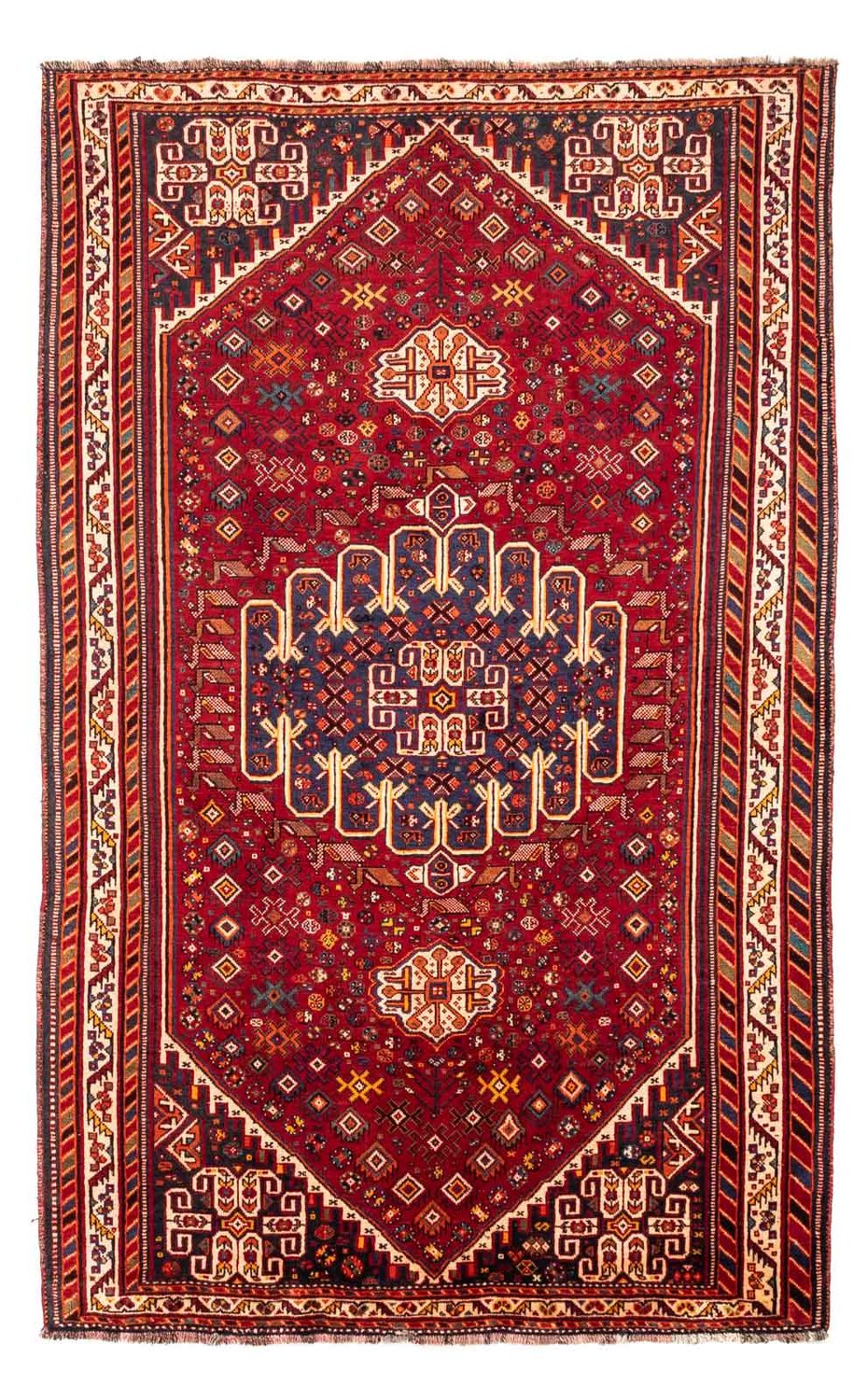 Alfombra persa - Nómada - 260 x 165 cm - rojo oscuro