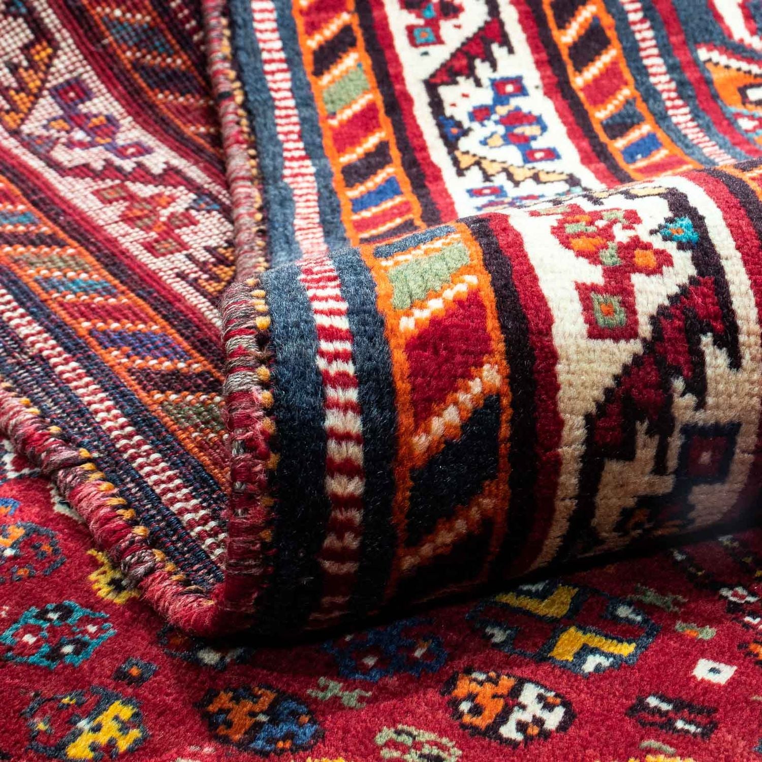 Alfombra persa - Nómada - 260 x 165 cm - rojo oscuro