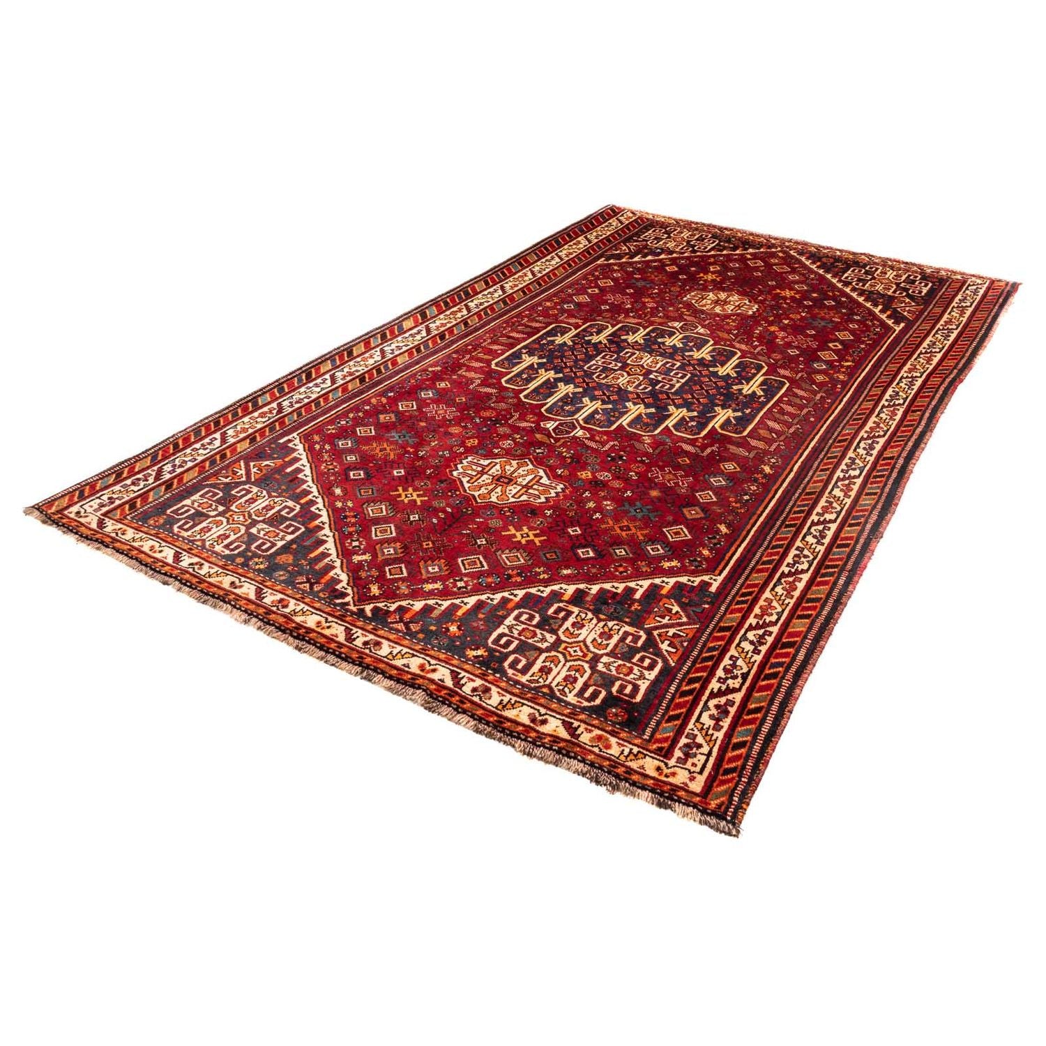 Alfombra persa - Nómada - 260 x 165 cm - rojo oscuro