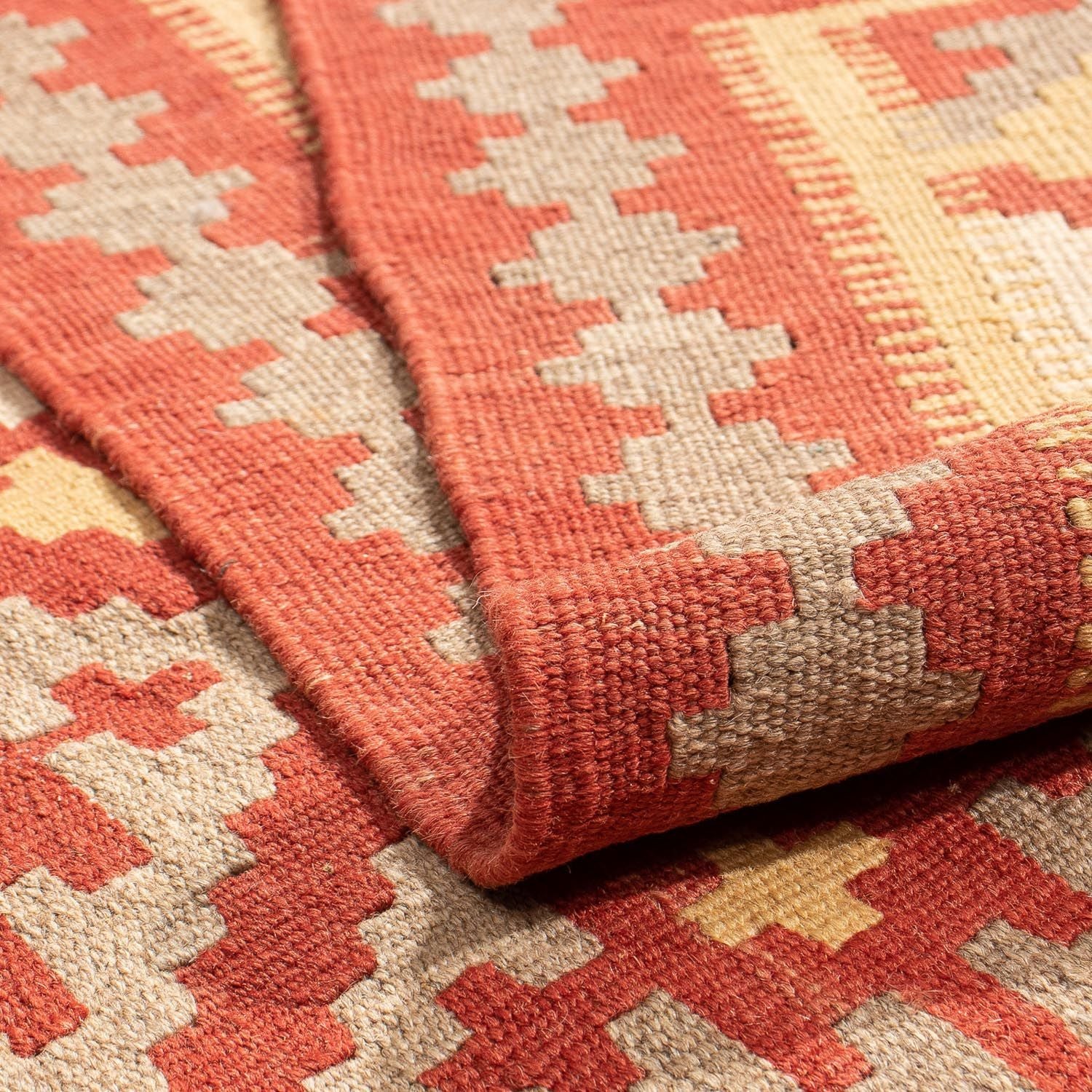 Alfombra Kelim - Oriental - 205 x 150 cm - rojo oscuro