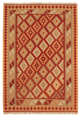 Alfombra Kelim - Oriental - 200 x 148 cm - rojo