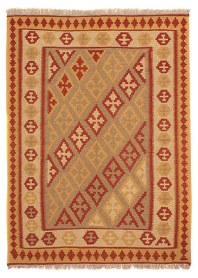 Alfombra Kelim - Oriental - 198 x 146 cm - marrón claro
