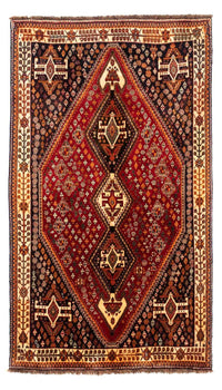 Alfombra persa - Nómada - 247 x 150 cm - rojo oscuro