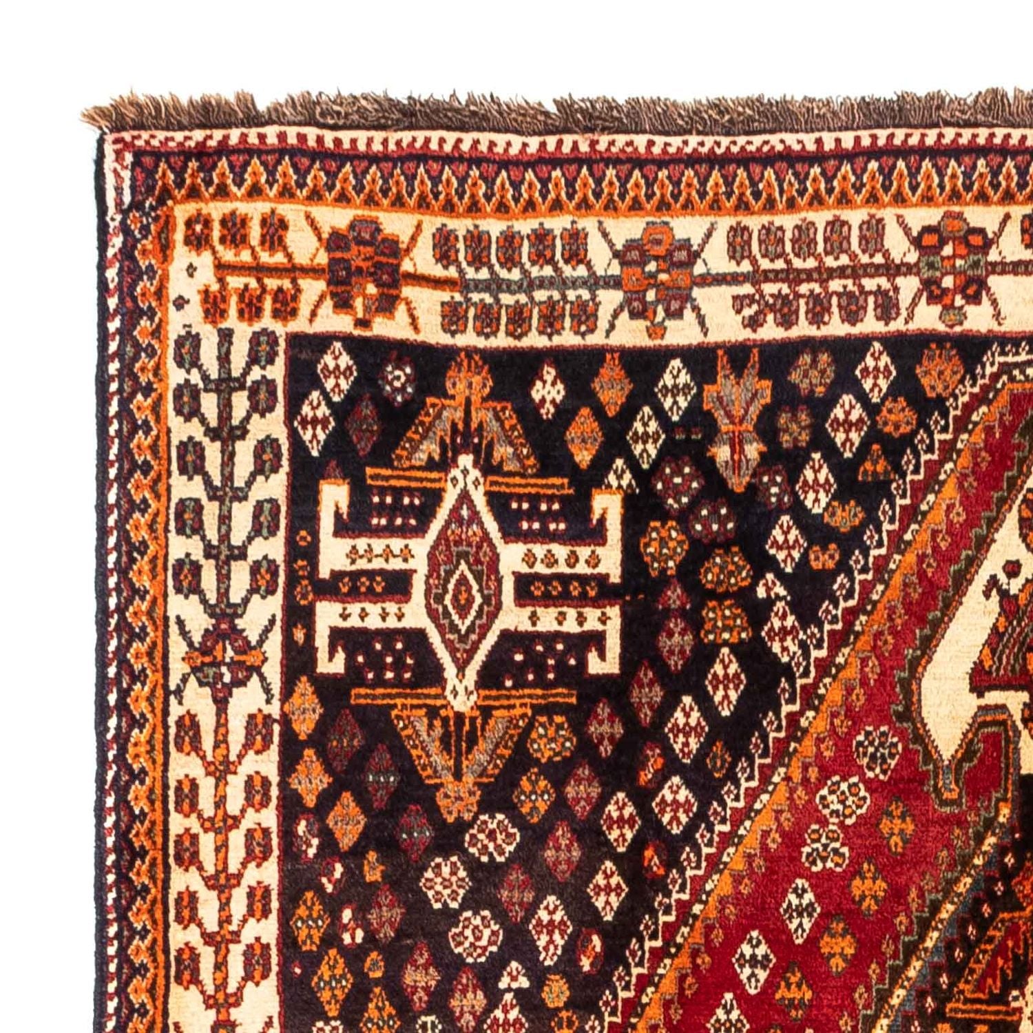 Alfombra persa - Nómada - 247 x 150 cm - rojo oscuro