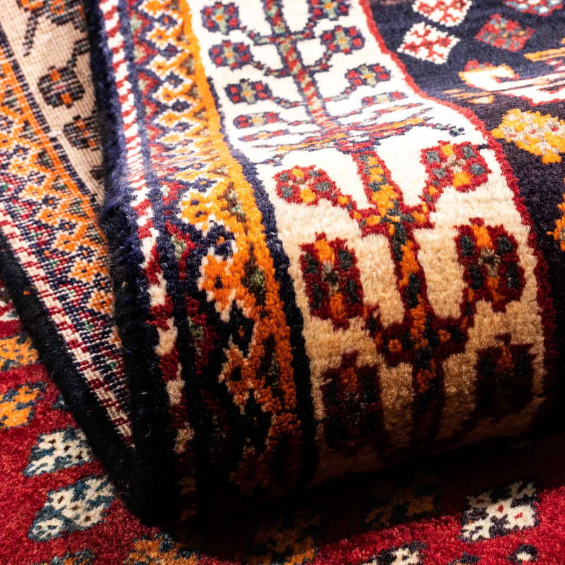 Alfombra persa - Nómada - 247 x 150 cm - rojo oscuro
