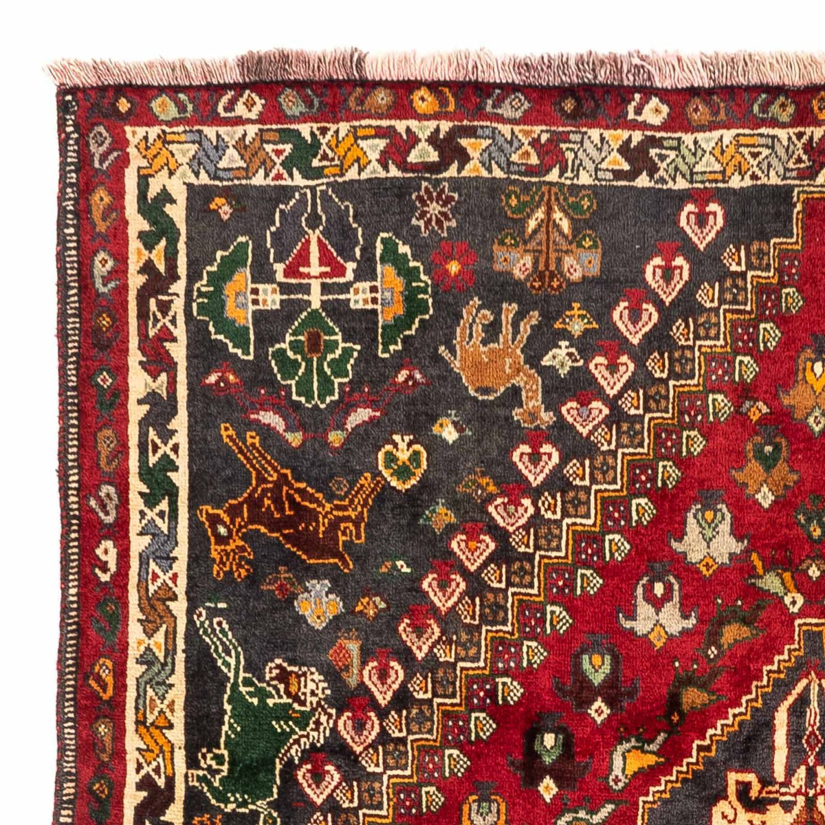 Alfombra persa - Nómada - 271 x 170 cm - rojo oscuro