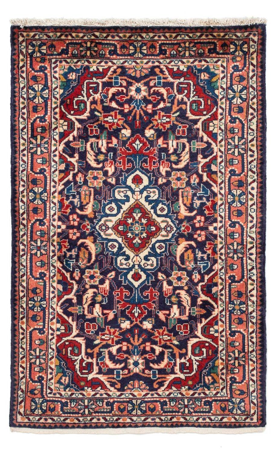 Alfombra persa - Nómada - 131 x 80 cm - azul oscuro
