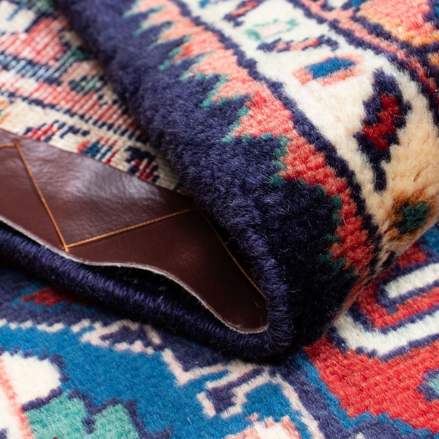 Alfombra persa - Nómada - 131 x 80 cm - azul oscuro