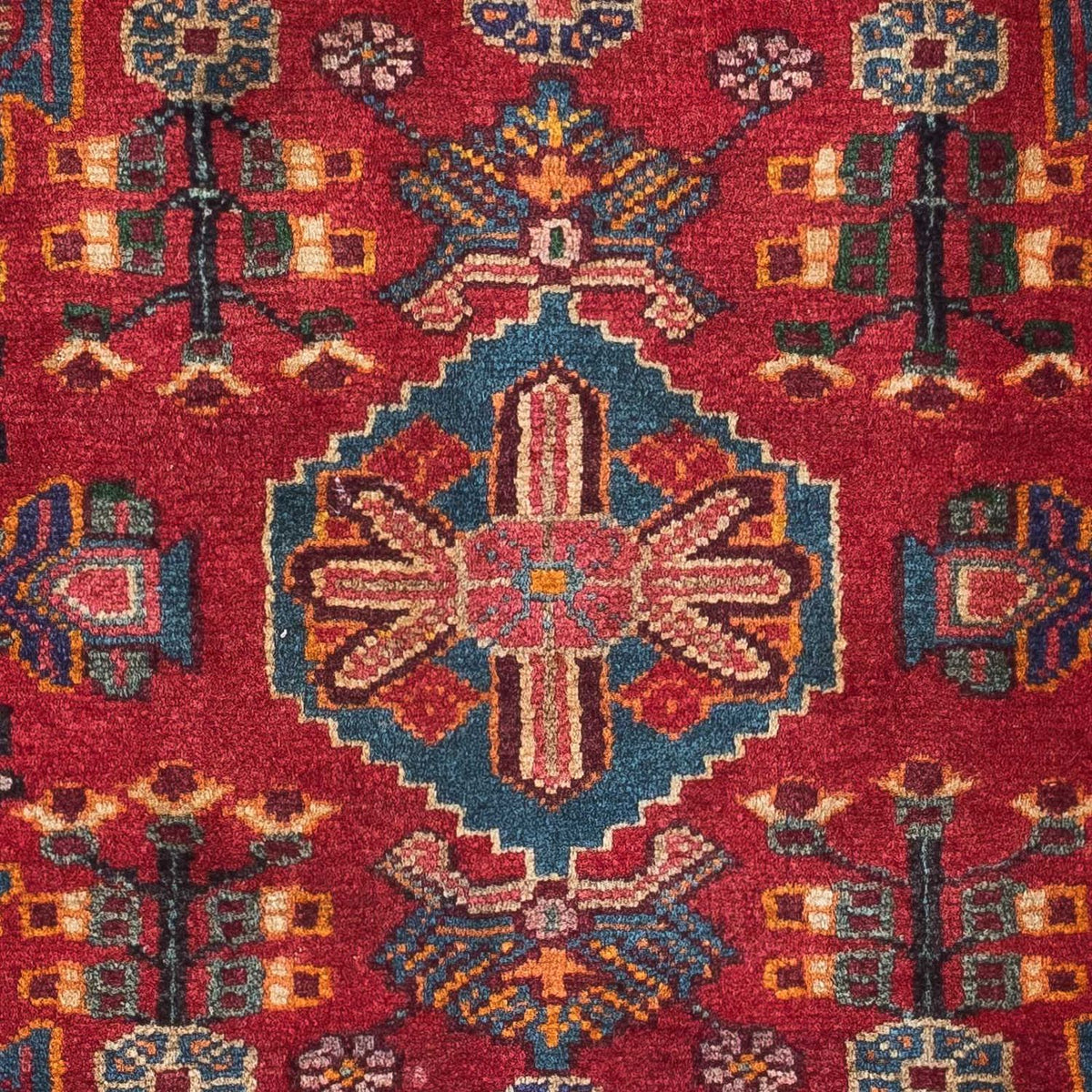 Alfombra persa - Nómada - 125 x 93 cm - rojo oscuro