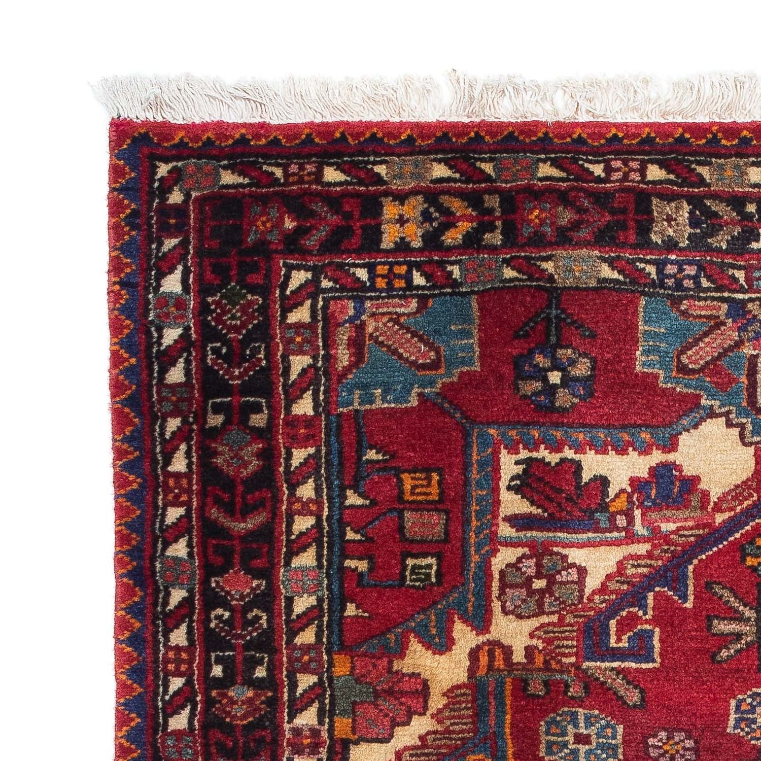Alfombra persa - Nómada - 125 x 93 cm - rojo oscuro