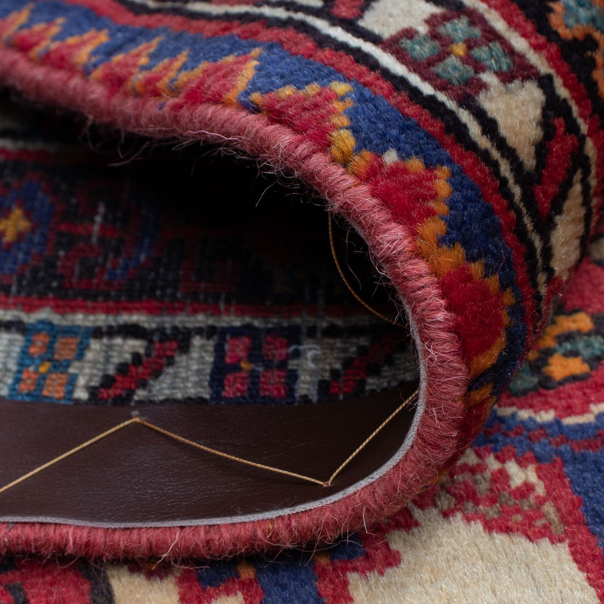 Alfombra persa - Nómada - 125 x 93 cm - rojo oscuro