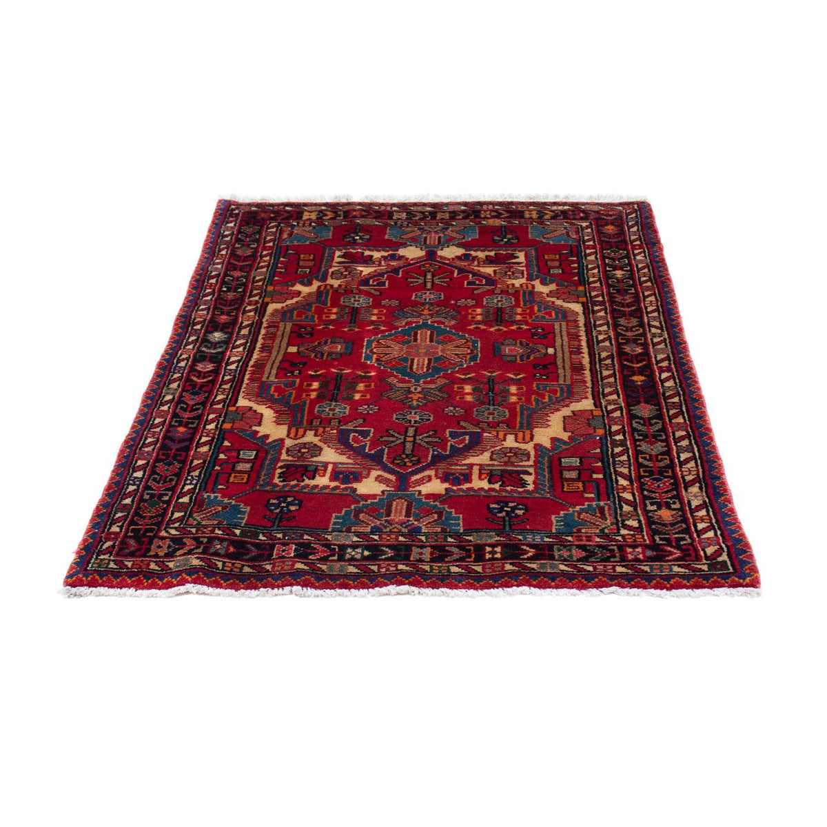 Alfombra persa - Nómada - 125 x 93 cm - rojo oscuro