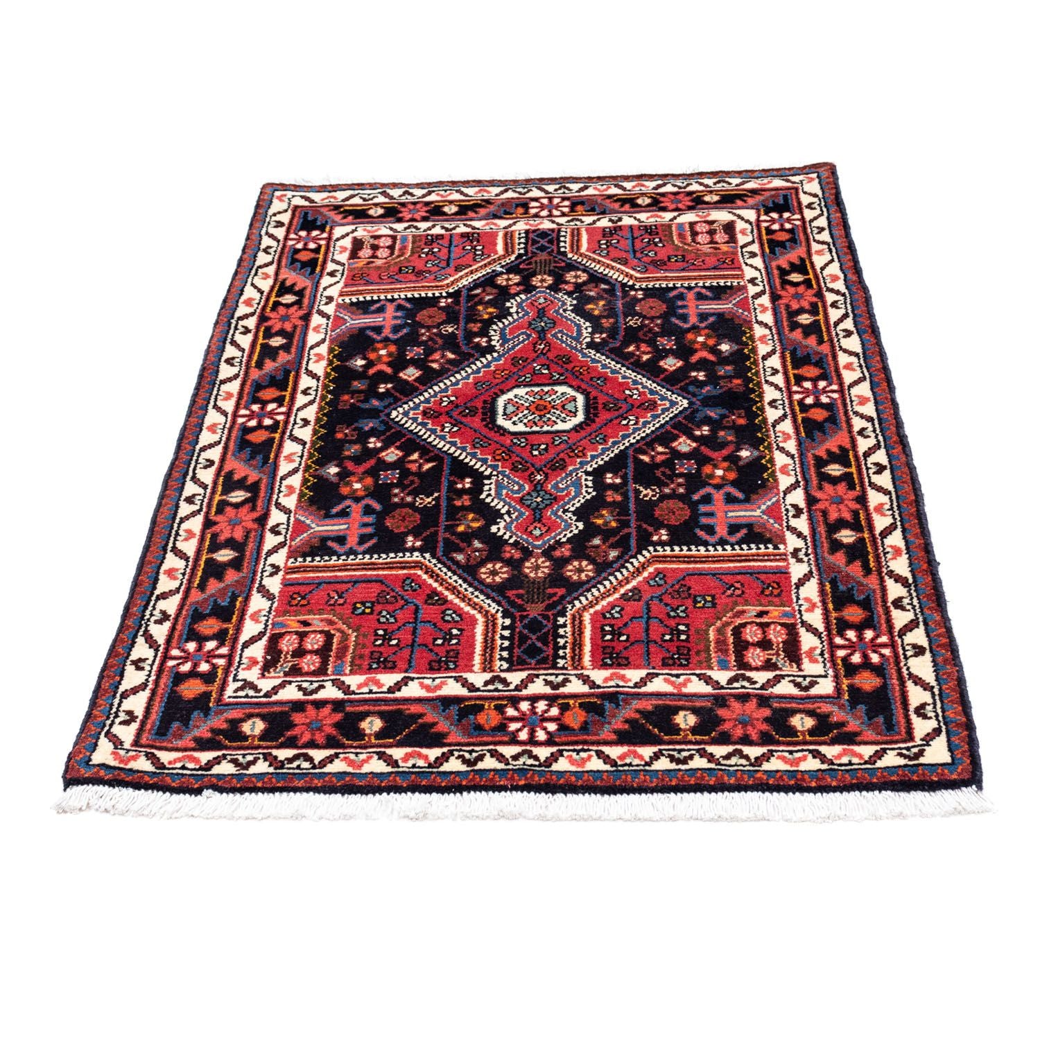 Alfombra persa - Nómada - 121 x 82 cm - azul oscuro