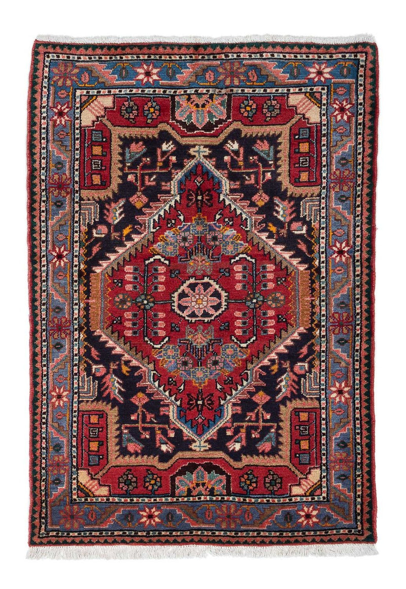 Alfombra persa - Nómada - 136 x 89 cm - azul oscuro