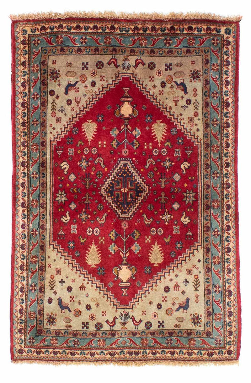 Alfombra persa - Nómada - 158 x 105 cm - rojo oscuro