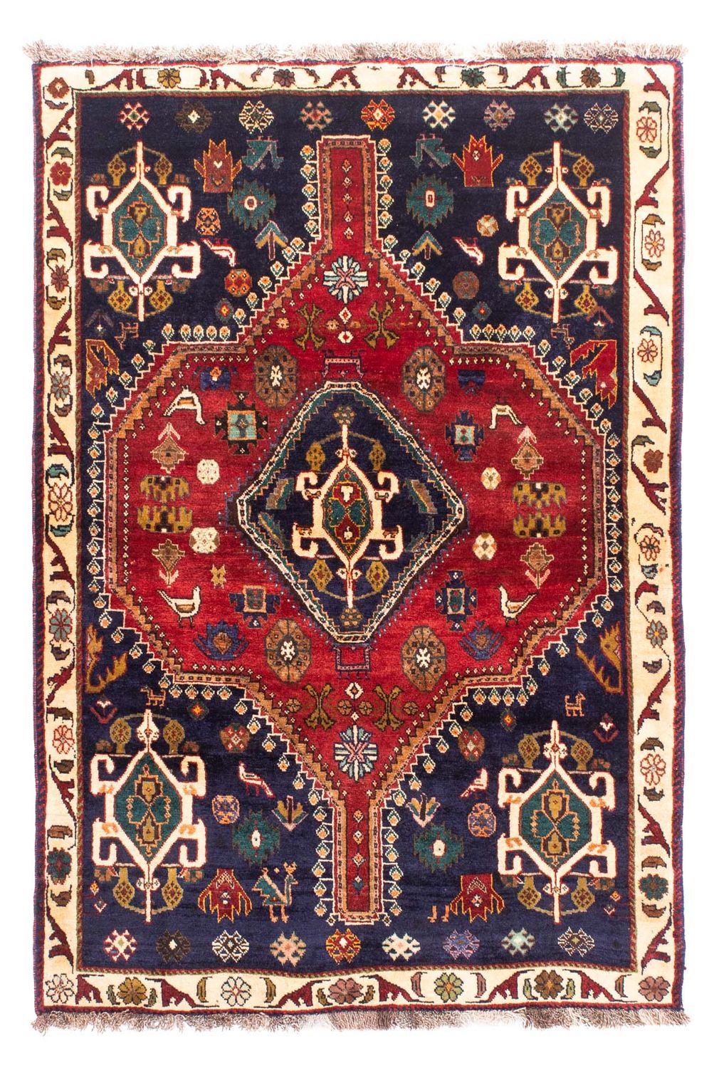Alfombra persa - Nómada - 190 x 120 cm - rojo oscuro