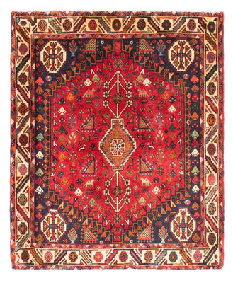 Alfombra persa - Nómada - 162 x 130 cm - rojo oscuro