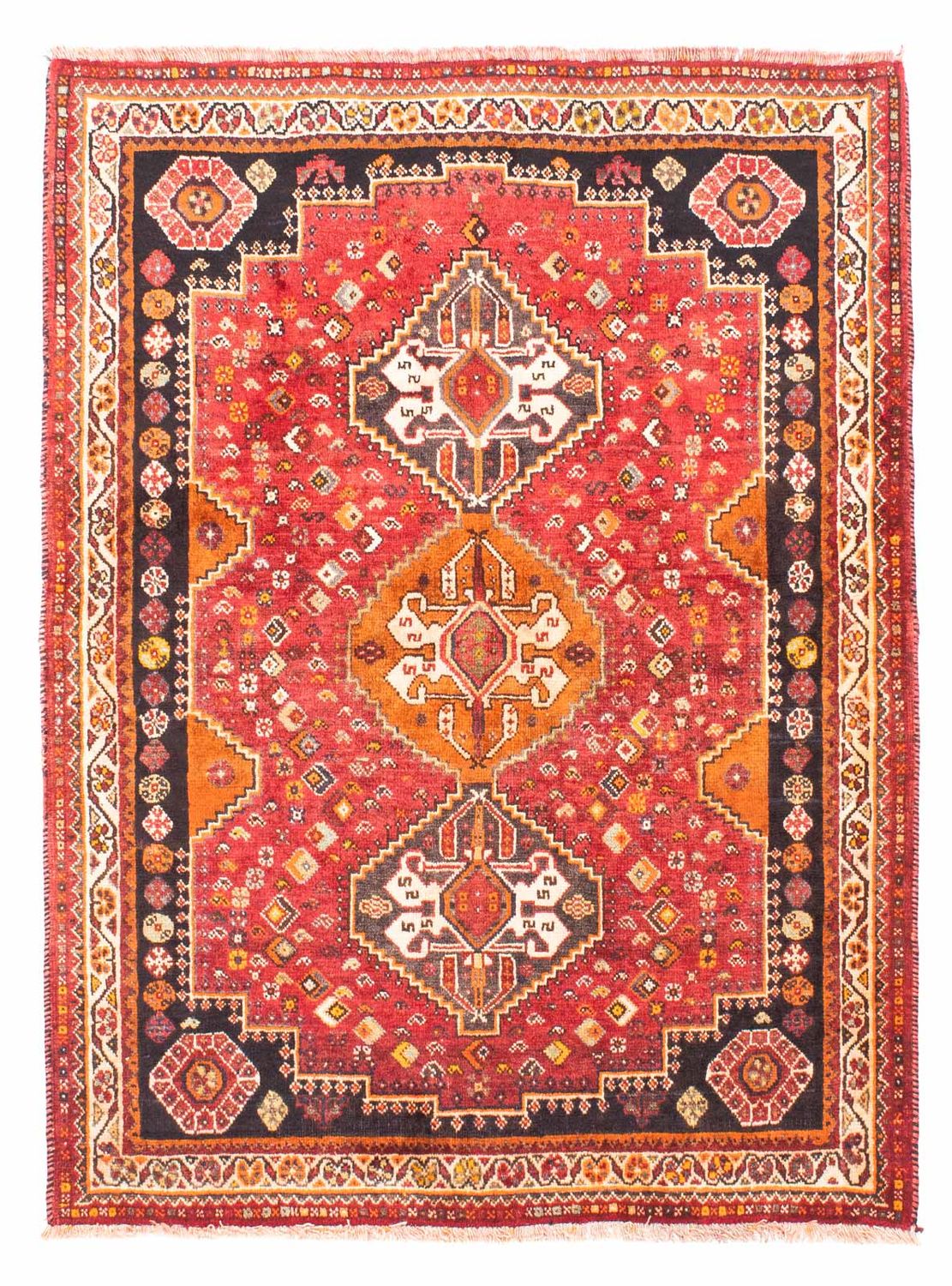 Alfombra persa - Nómada - 158 x 118 cm - rojo oscuro