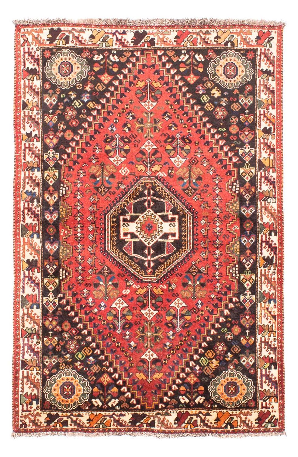 Alfombra persa - Nómada - 166 x 110 cm - rojo oscuro