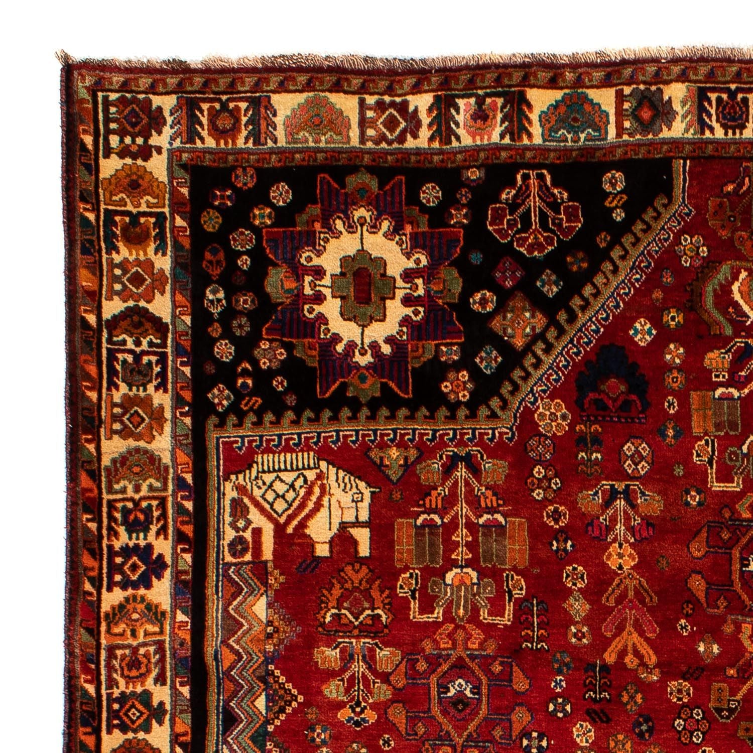 Alfombra persa - Nómada - 300 x 220 cm - rojo oscuro