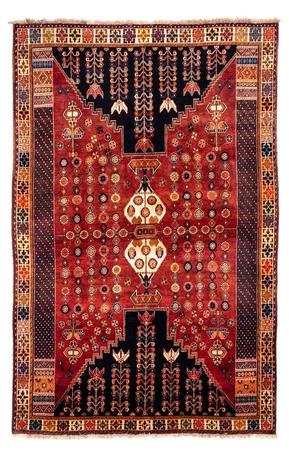 Alfombra persa - Nómada - 270 x 175 cm - rojo oscuro