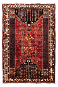 Alfombra persa - Nómada - 255 x 175 cm - rojo oscuro