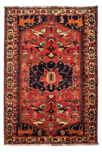 Alfombra persa - Nómada - 265 x 182 cm - rojo oscuro