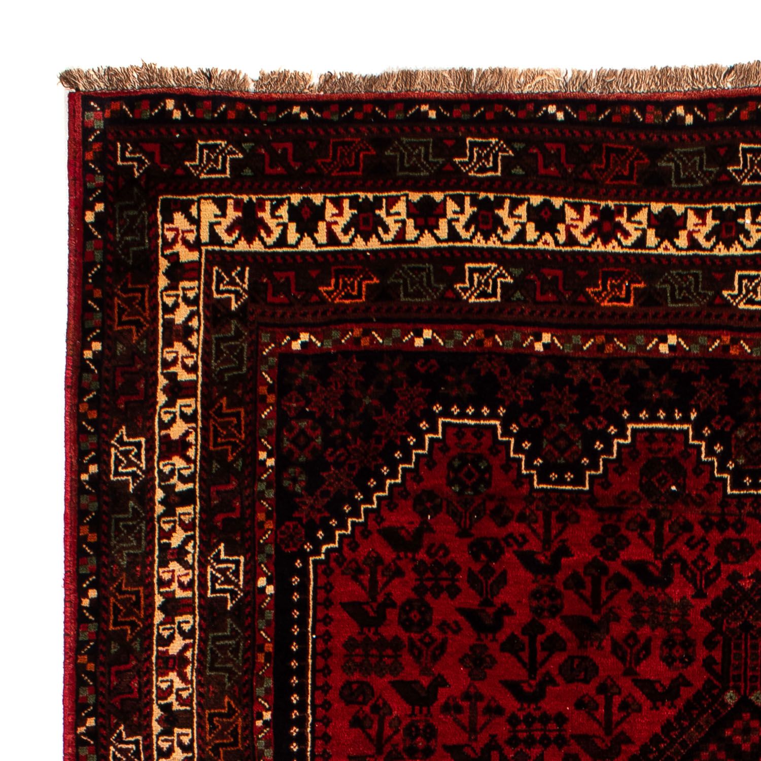 Alfombra persa - Nómada - 295 x 200 cm - rojo oscuro