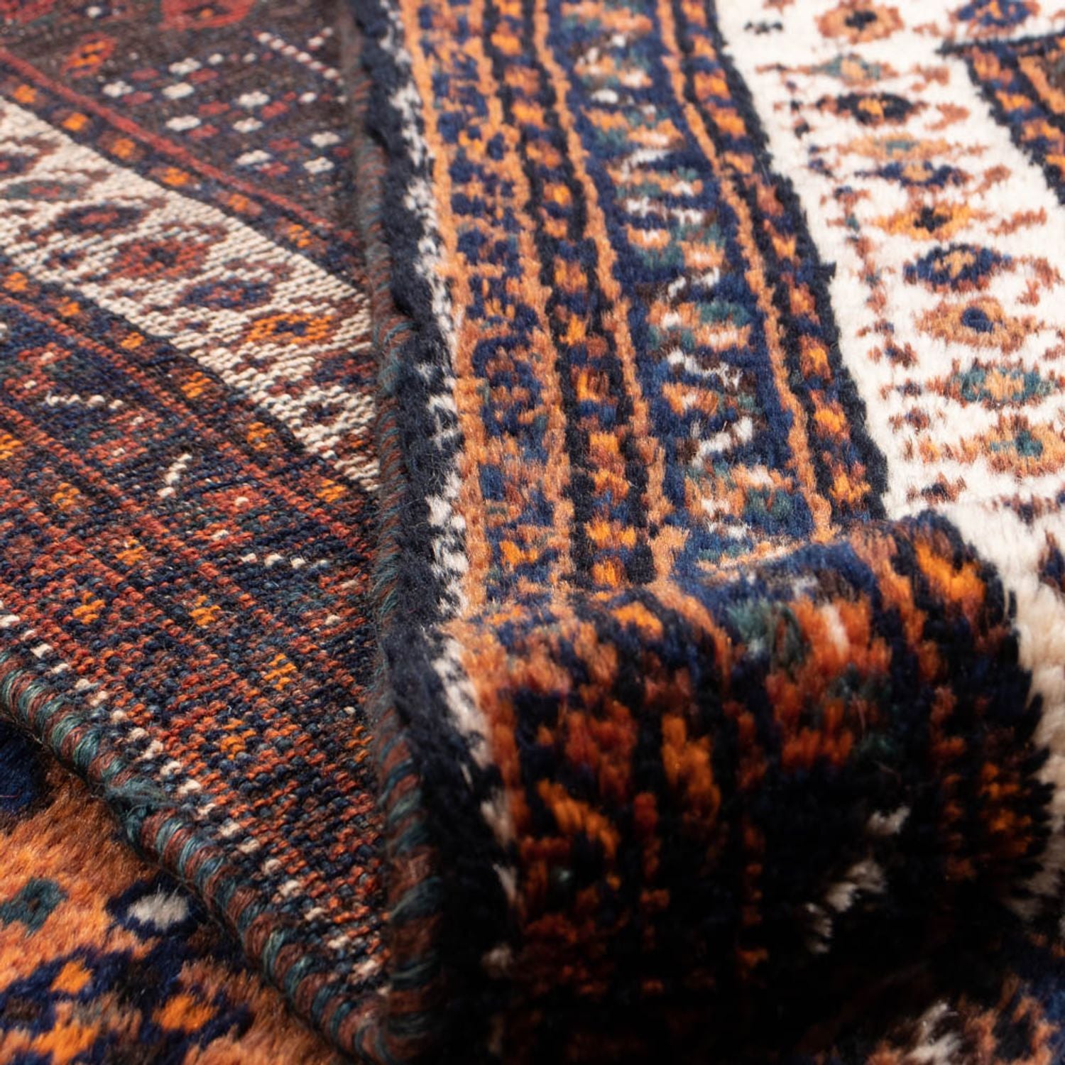 Alfombra persa - Nómada - 357 x 235 cm - azul oscuro