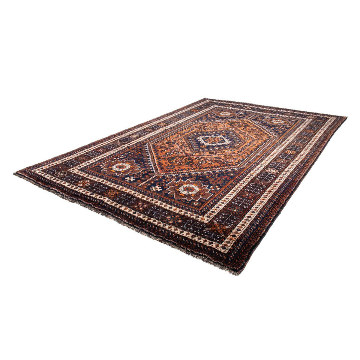 Alfombra persa - Nómada - 357 x 235 cm - azul oscuro