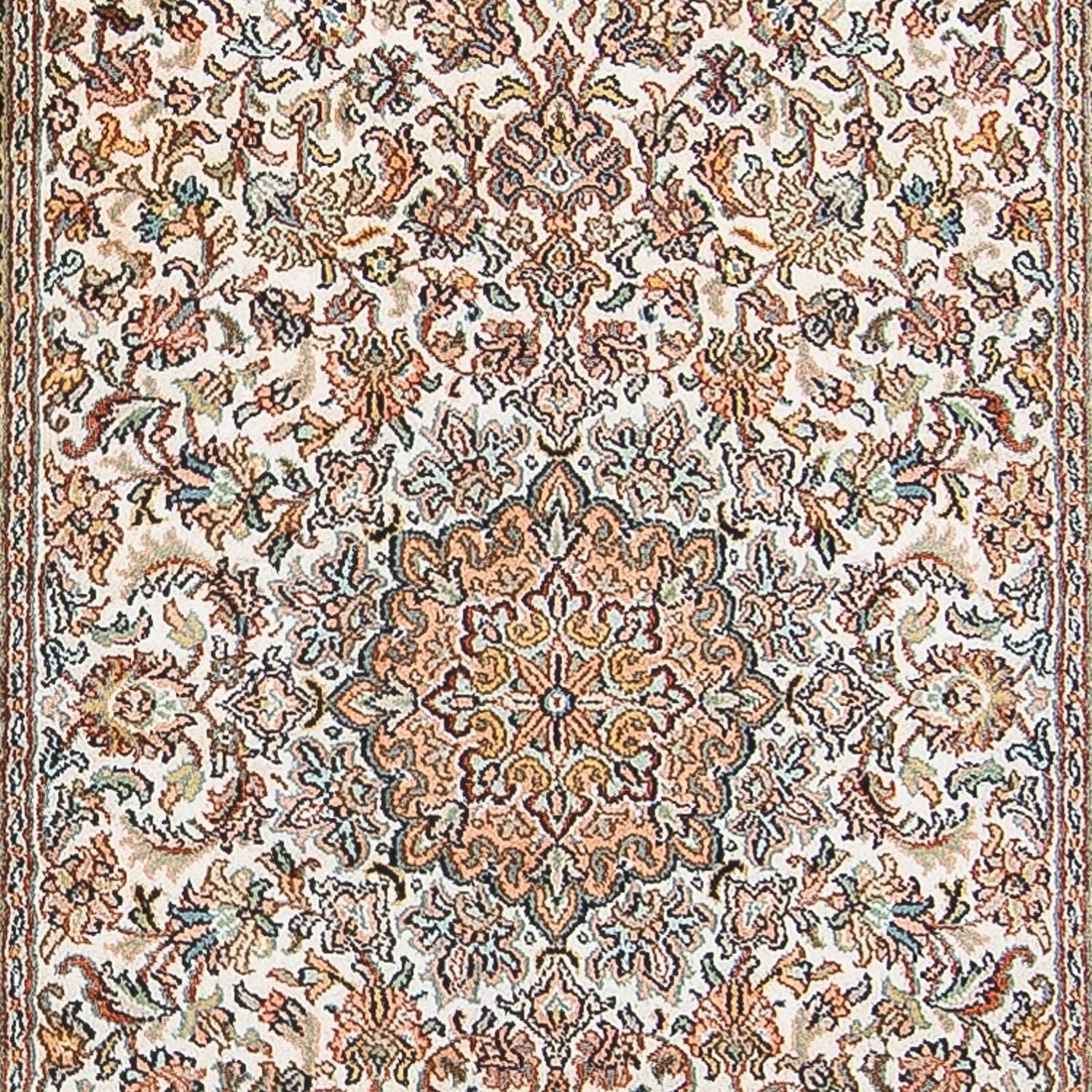 Alfombra de pasillo Alfombra de seda - Seda de Cachemira - 316 x 81 cm - beige