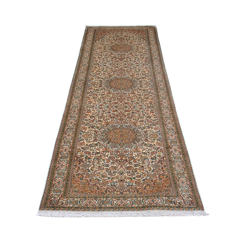 Alfombra de pasillo Alfombra de seda - Seda de Cachemira - 316 x 81 cm - beige