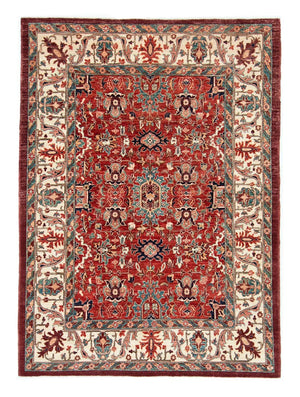 Alfombra afgana - 200 x 148 cm - rojo oscuro