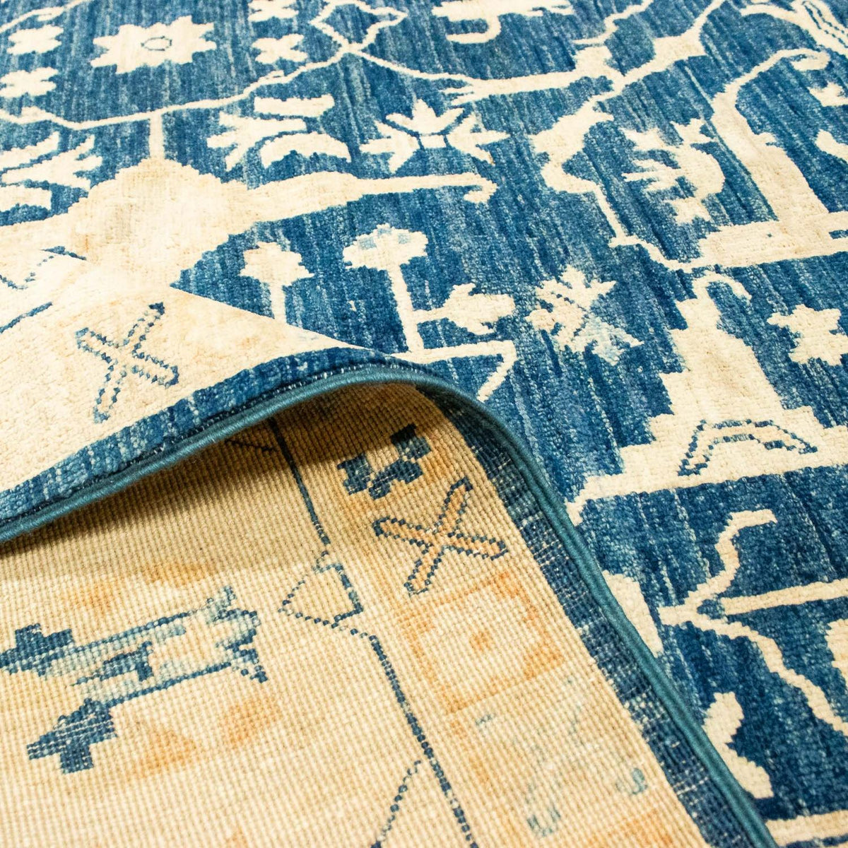 Alfombra Ziegler - 227 x 188 cm - azul oscuro