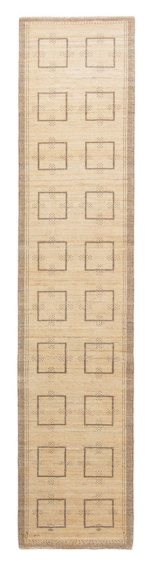 Alfombra de pasillo Alfombra Gabbeh - Loribaft Persa - 345 x 75 cm - beige