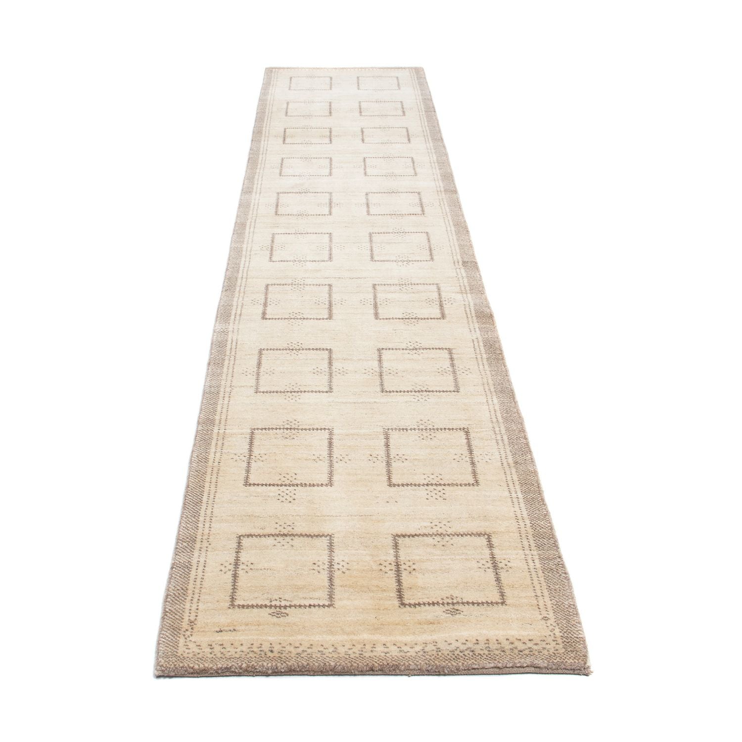 Alfombra de pasillo Alfombra Gabbeh - Loribaft Persa - 345 x 75 cm - beige