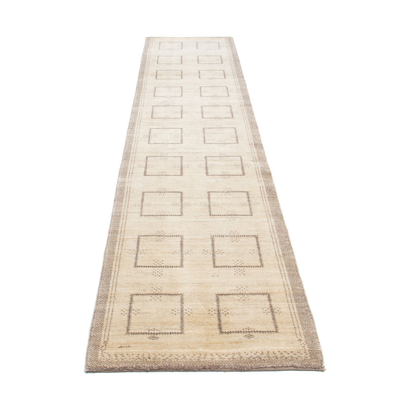 Alfombra de pasillo Alfombra Gabbeh - Loribaft Persa - 345 x 75 cm - beige