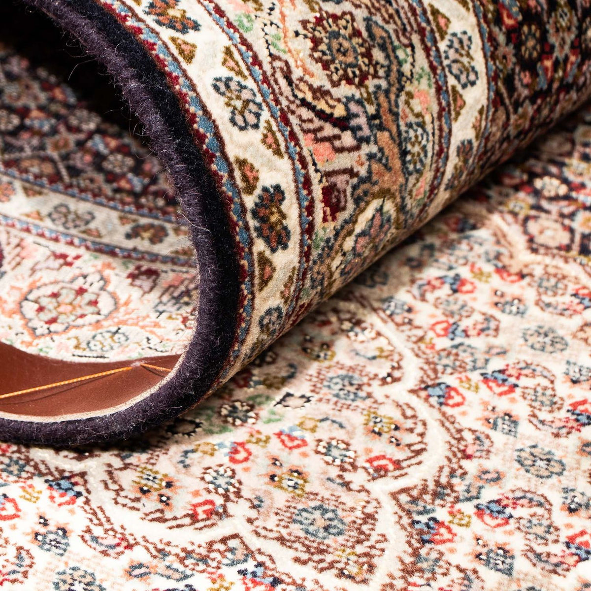 Alfombra de pasillo Alfombra persa - Tabriz - 302 x 82 cm - azul oscuro