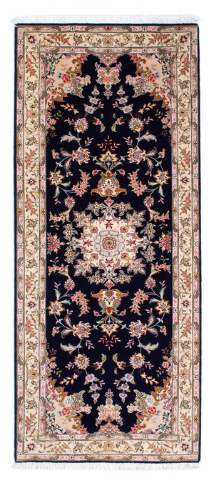 Alfombra de pasillo Alfombra Persa - Tabriz - Real - 200 x 83 cm - azul oscuro