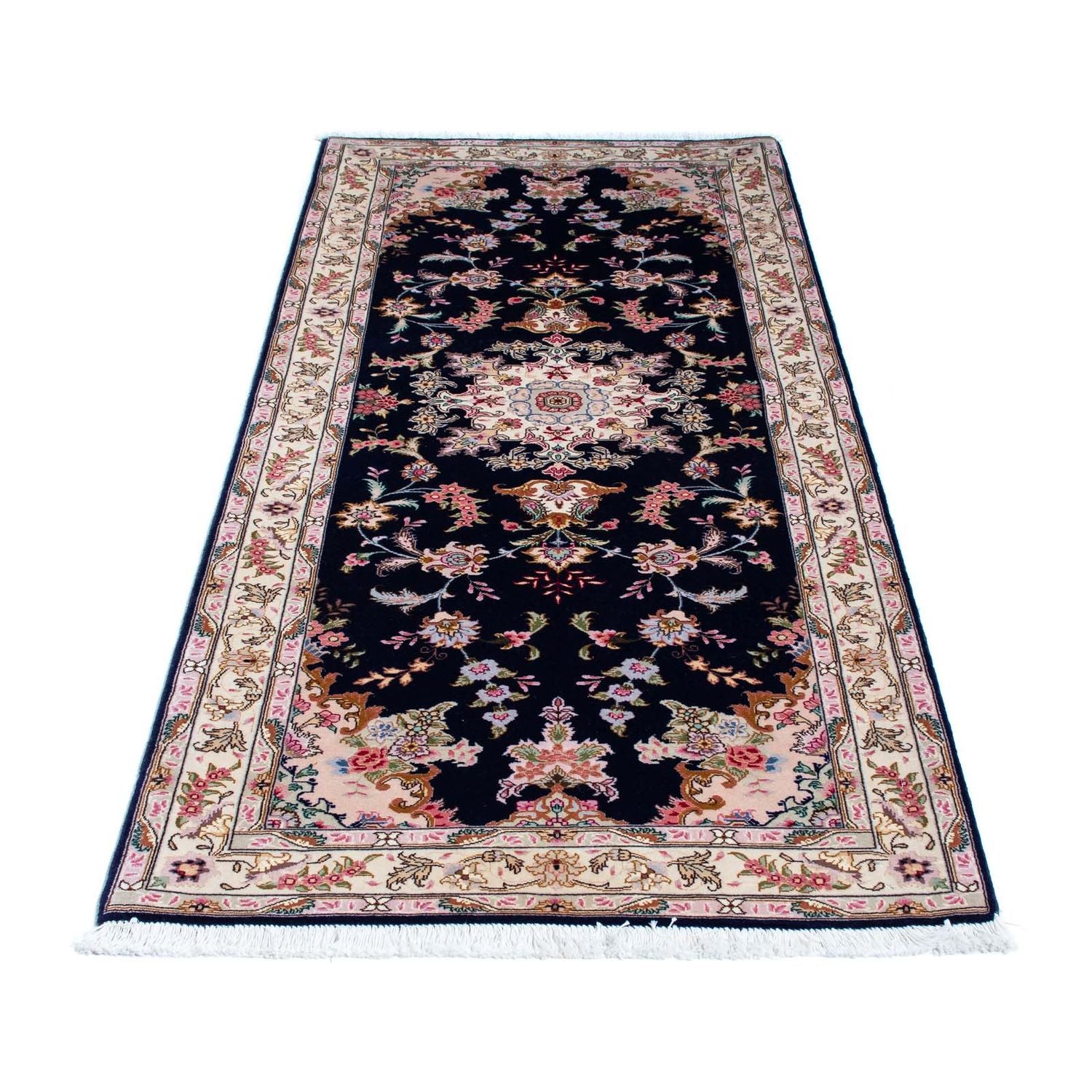 Alfombra de pasillo Alfombra Persa - Tabriz - Real - 200 x 83 cm - azul oscuro