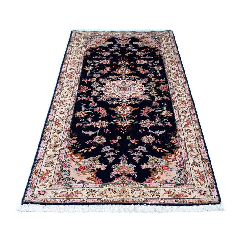 Alfombra de pasillo Alfombra Persa - Tabriz - Real - 200 x 83 cm - azul oscuro
