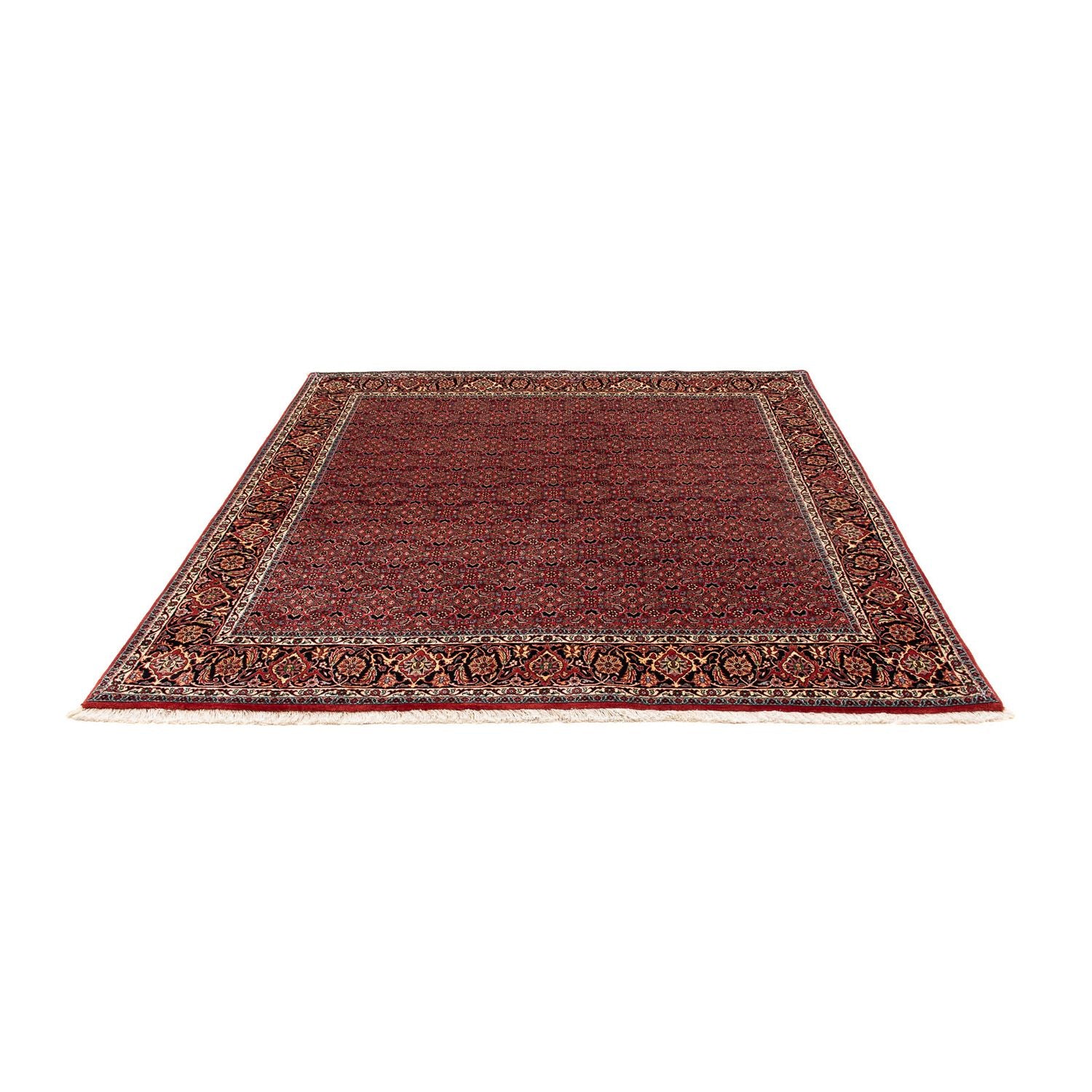 Alfombra persa - Bidjar cuadrado  - 200 x 197 cm - rojo oscuro
