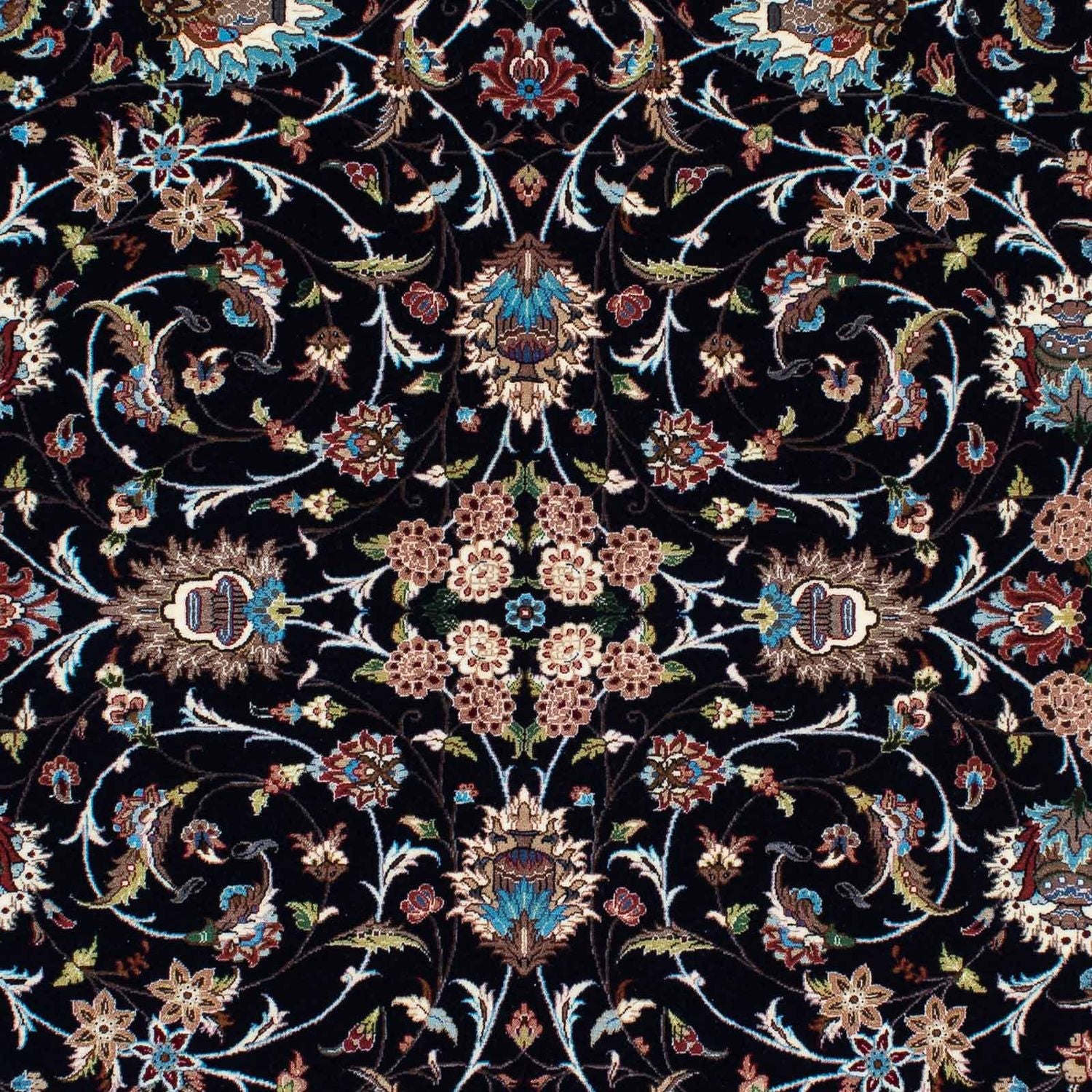 Alfombra persa - Ghom - 210 x 140 cm - azul oscuro